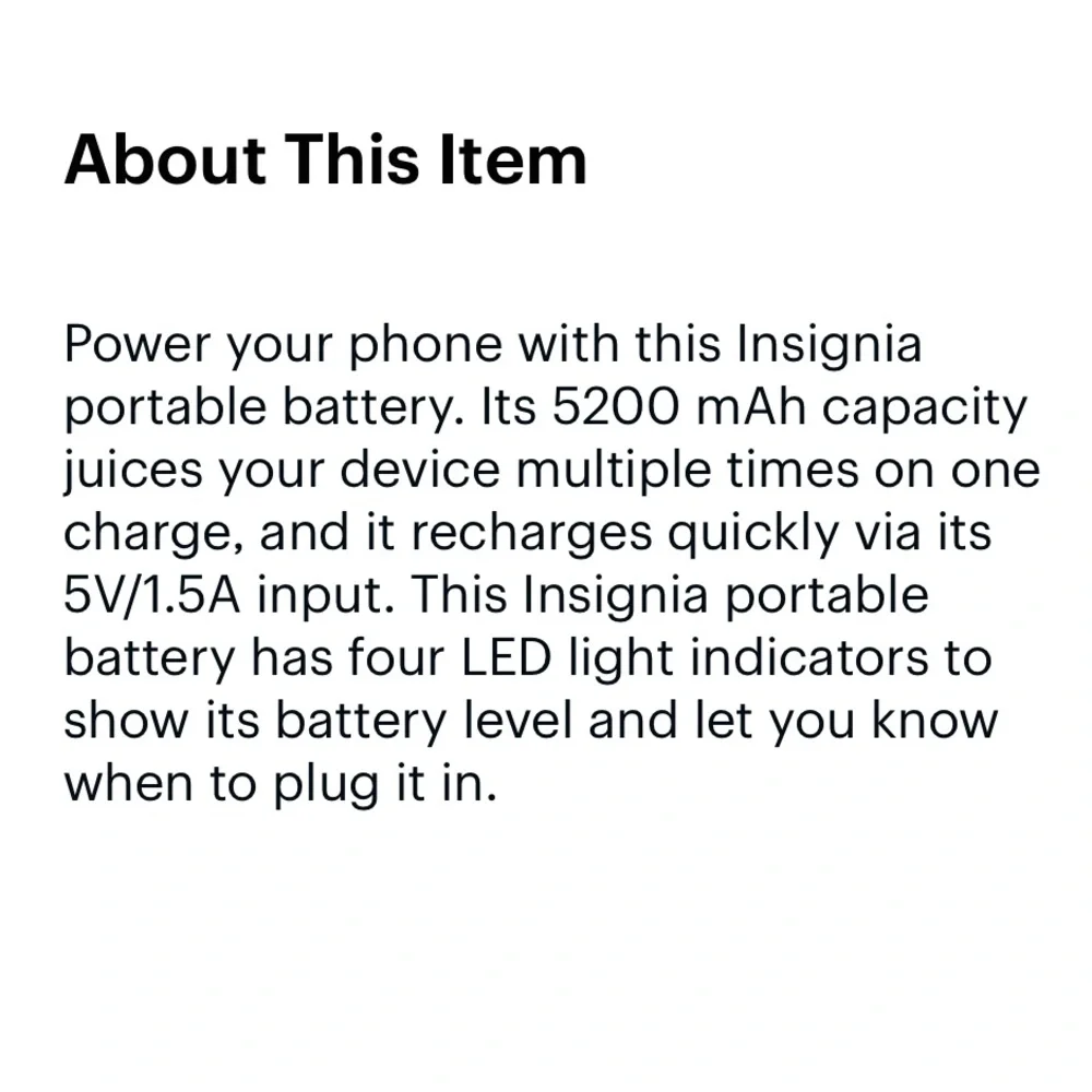 NWT! Insignia 5,200 mAh Portable Compact Charger in Red